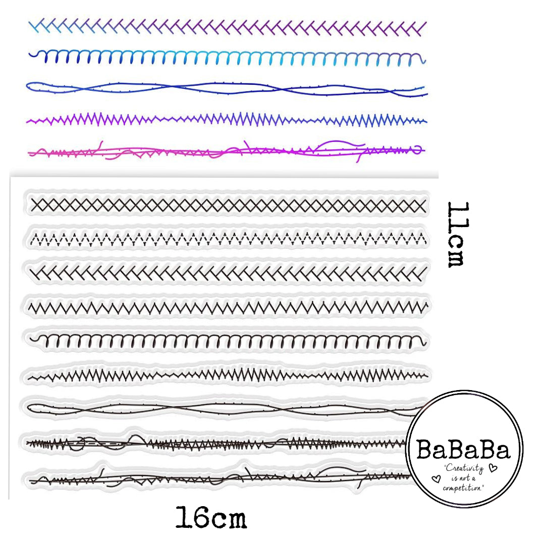 clearstamps stiksels dunne strips 16x11cm