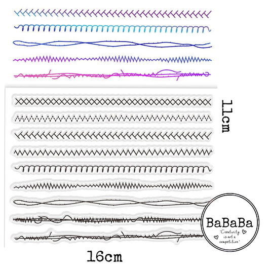 clearstamps stiksels dunne strips 16x11cm