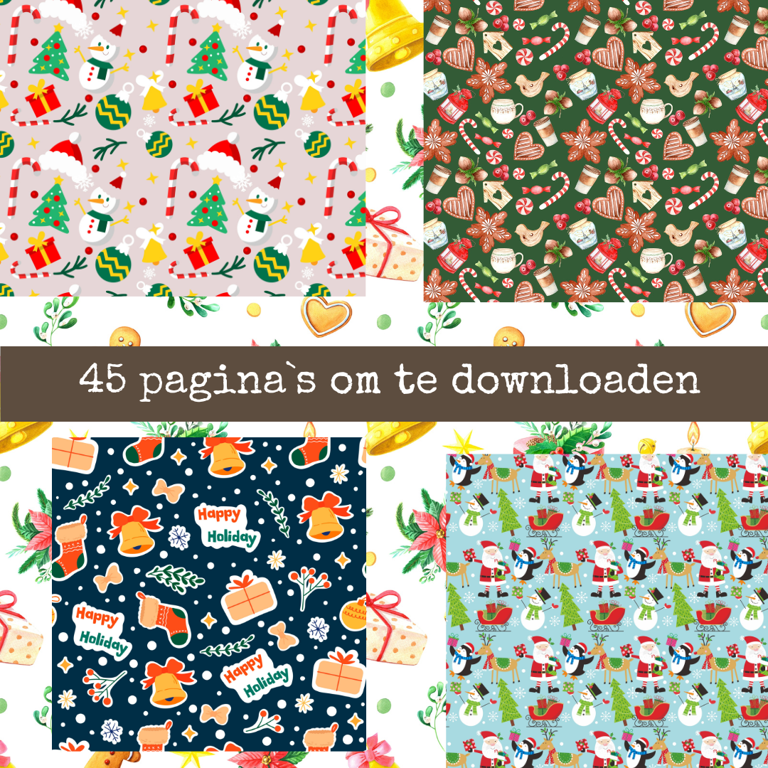 Kerst Designpapier – 45 Digitale Printables