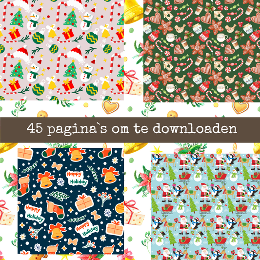 Kerst Designpapier – 45 Digitale Printables
