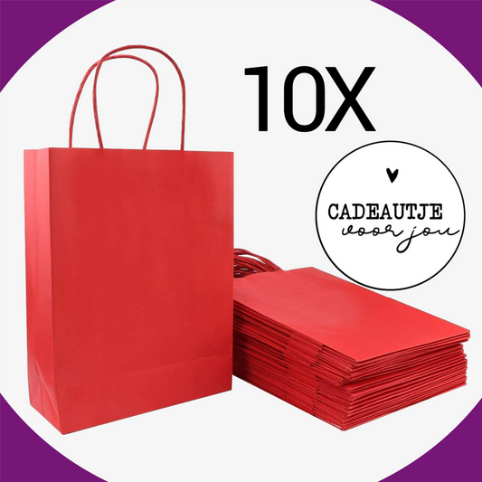 Papieren Tasjes -22x18x8 cm-Incl witte Stickers