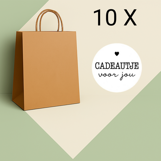 Papieren Tasjes -22x18x8 cm-Incl witte Stickers