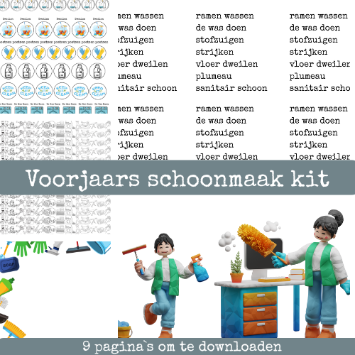 Voorjaarsschoonmaak Journal Kit 2026 – 12 Digitale Printables voor Planners & Journaling
