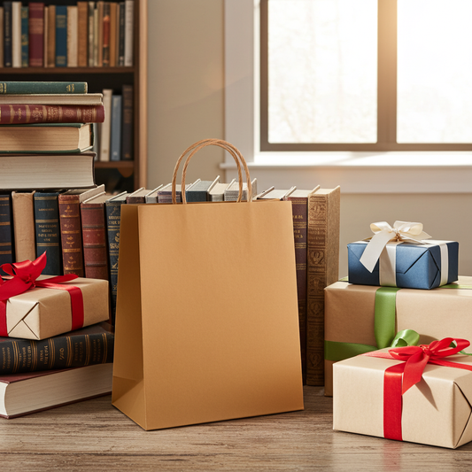 1 tasje kraftkleur 22x18x8cm